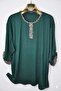 Plus Size Capri Sleeve Combed Cotton Blouse - 2