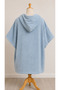 Light Blue Hooded Beach and Bath Poncho - Unisex Adult Bathrobe Towel - Made of Defol - 2