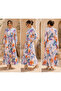 White Tropical Print Tiered Casual Dress