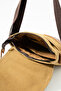 Gk62 Canvas (Cotton) Postman Bag Multi-Section University Daily Bag MacBook Tablet Bag Khaki - 7