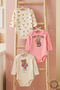 3-Pack 100% Cotton Long Sleeve''Princess'' Organic Printed Snap Fastener Baby Bodysuit