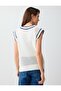 Off-White Cotton Relaxed Cut Openwork Knitwear Vest with Pocket Detail - 5