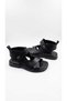 Women's Black Genuine Leather Velcro Daily Sandals - 5