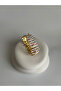 Pink Leaf Detailed Zircon Stone Elastic Bracelet (2.7 cm) - 3