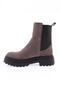 Women's Thick Sole Stretch Detailed Boots Taupe Suede Genuine Leather 456302678 - 3
