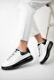 Ba04471 White Black Men's Genuine Leather Gel High Sole Sports Shoes - White - 43 - 7
