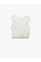Back Low-Cut Detail Crew Neck Sleeveless Slim Fit Textured Undershirt - 3