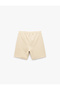 Pocket Detailed Pique Fabric Bermuda Shorts with Elastic Waist - 4