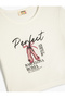 Crew Neck Short Sleeve Cotton Crop T-Shirt with Print Detail - 3