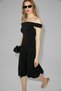 Sable women's soft and flexible fabric off-the-shoulder ruched detail long black dress - 4