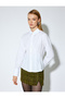 5Wak60157Uw 000 White Women's Woven Long Sleeve Shirt - 3