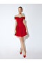 Satin Sweetheart Neckline Off-The-Shoulder Mini Balloon Dress