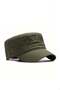 Men's Denim Fidel Castro Cap with Eyelet Detail - Khaki - 4
