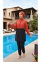 Aysun Beli 3-Piece Fully Covered Hijab Swimsuit Burkini Made of Water-Repellent Fabric with Adjustable Elastic - 2