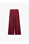 Aerobin Fabric Straight Fit Wide Leg Satin Trousers with Pockets - 4