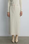 Cream Color Seam Detail Pencil Skirt - 4