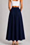 Tencel Fabric Long A-Line Flared Skirt - 8