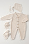 Premium Newborn Baby Knit Set 5 Pieces (CREAM) - Premium Baby Gift Set - 2