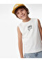 Cotton Sleeveless Crew Neck Undershirt with Embroidery Detail - 3