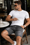 Men's Slim Fit Jean Shorts Lycra Slim Fit Denim Shorts C342- Makedon - 4