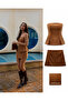 Brown Corded Fabric Velvet Premium Set 10034 R2-E-K3 - 2
