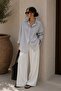 Women's Oversized Striped Shirt Tr3435 - 2