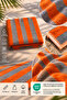Beach Towel 100% Cotton Certified Kabana Orange Gray Striped Pool Beach Towel 70X140Cm - 4