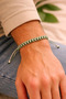 Green and White Fan Bracelet - Macrame Bracelet - Gift Bracelet - Rope Bracelet - Knitted Bracelet - 2