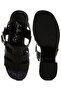 Women Chunky Pin Buckle Platform Heels in Black - 5
