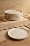 Bambum 6-Piece Handmade 20 Cm White Pearl Cake Plate Set - Dessert Plate Set