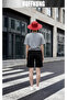 Unisex Casual Short Sleeve Set with 2Hearts Print Outdoor Spring/Summer Fullshorts - 7