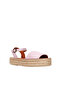 Shoes Pink Leather Women's Wedge Heel Pack Espadrilles Sandals 01Wq3515 - 2