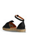 Black Leather Women's Espadrille Sandals 01Ws1807 - 4