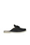Black Flotter Leather Women's Flat Slippers 05Wt103