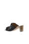 Black Leather Women's Heels Slipper 01Wn4001 - 5