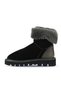 Khaki Black Leather-Suede Women's Flat Boots 01Wv10205 - 3