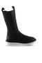 Black Black Leather Women's Wedge Heeled Boots 01Wt5800