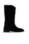 Black Suede Women's Flat Boots 30Wc25567