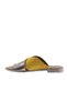 Yellow Gray Suede-Leather Women's Flat Slippers 01Wu3000 - 4