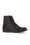 Black Burgundy Leather Women's Flat Boots 01Wt2601 - 3