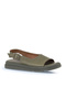 Khaki Leather Women's Sandals 01Wy9404 - 2