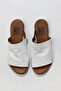 White leather women's flat slippers 01wq2009 - 5