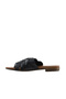 Black Leather Women's Flip Flops 01Wq0501 - 4