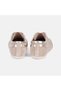 Women's Beige Lace-Up Suede Sneakers with Metal Stripe Detail - 5