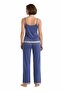 Women's Summer Long Pajama Set with Rope Straps, E Plaid Ş Striped Detail Soft Comfortable Home Wear Set Discounted - 3