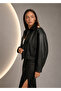 Women's Elastic Waist Leather Jacket - 2