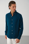 Men's Breathable Muslin Fabric 100% Cotton Washable Pocketless Shirt - 4