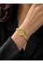 Violes Gold Women's Wristwatch – Vintage Luxury Stone Detailed Elegant Steel Bracelet Watch |   Old Money Minimal Design Women's Watch - 5