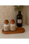 Set of 2 Glass Cotton Containers with Wooden Ball Lids – with Large Wooden Stand |   Vintage Label (Ear & Ear Cotton Swabs) - 2