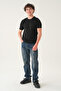 Men's Stitching Detail Baggy Fit Jeans - 5
